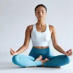Home 16 AI 상담사의 효과 웰니스에서의 활용 - **Prompt:** A serene adult individual, dressed in comfortable yet modest activewear, practices gentl...