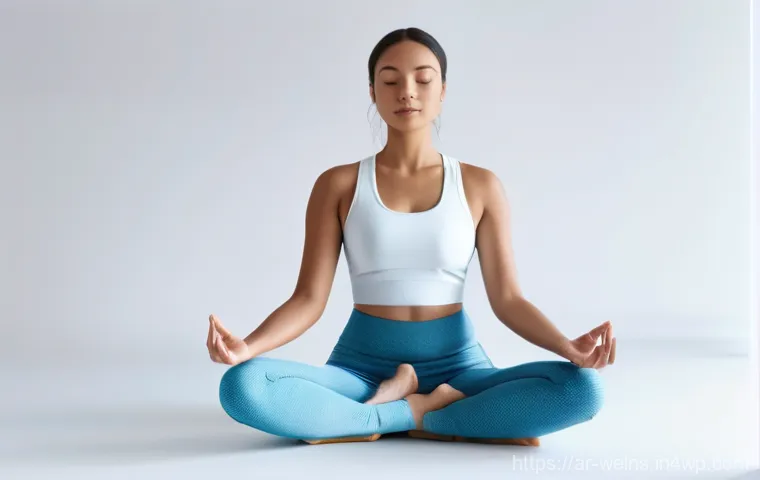 AI 상담사의 효과 웰니스에서의 활용 - **Prompt:** A serene adult individual, dressed in comfortable yet modest activewear, practices gentl...
